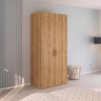 Evelyn Wild Oak 101cm H 223cm 2 Door Wardrobe