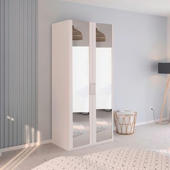 Evelyn Mirror Alpine White 101cm H 223cm 2 Door Wardrobe