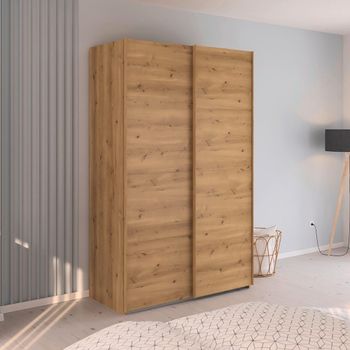 Evelyn Wild Oak 137cm 2 Door Sliding Wardrobe