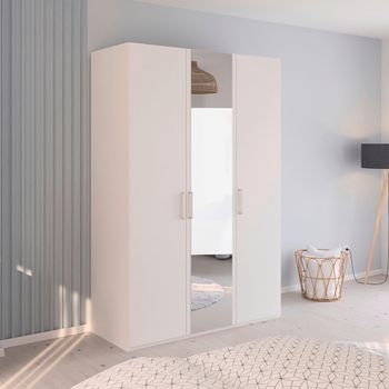 Evelyn Mirror Alpine White 151cm H 223cm 3 Door Wardrobe