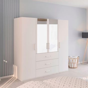 Evelyn Alpine White 201cm H 197cm 4 Door Combi Wardrobe