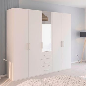 Evelyn Alpine White 251cm H 223cm 5 Door Combi Wardrobe