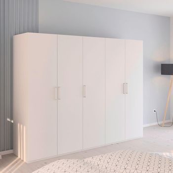 Evelyn Alpine White 251cm H 197cm 5 Door Wardrobe