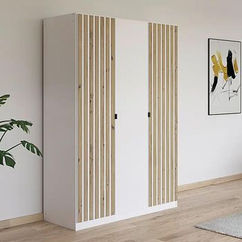 Genua Alpine White and Artisan Oak 136cm 3 Door Type A Wardrobe