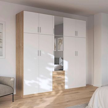 Hildesheim Extra Sonoma Oak and Alpine White 231cm 10 Door Wardrobe