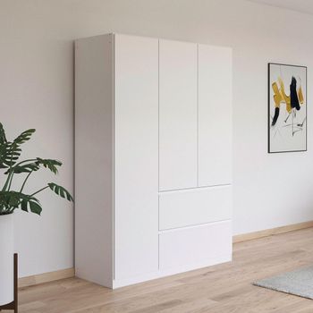 Joel Alpine White 136cm 3 Door Wardrobe