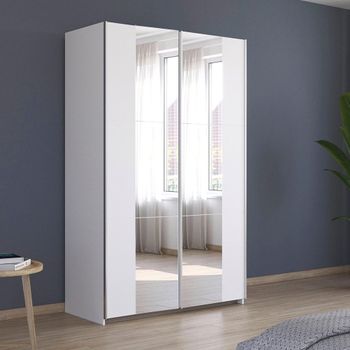 Kronach Mirrored Alpine White 131cm 2 Door Sliding Wardrobe