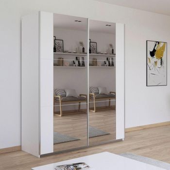 Kronach Mirrored Alpine White 175cm 2 Door Sliding Wardrobe