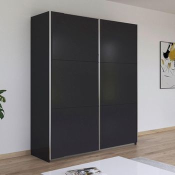 Kronach Metallic Dark Grey 175cm 2 Door Sliding Wardrobe
