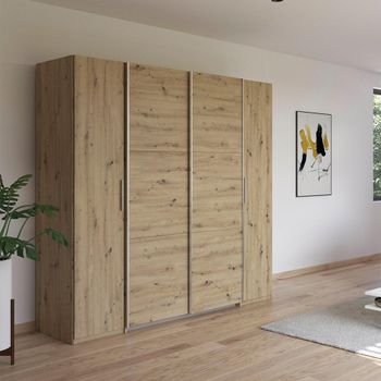 Kronach Artisan Oak 225cm 4 Door Wardrobe