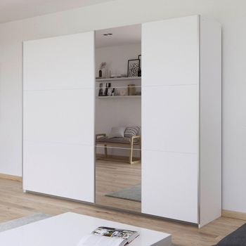 Kronach Sliding Mirror Alpine White 261cm 2 Door Wardrobe