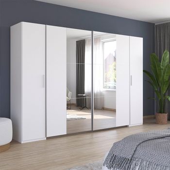 Kronach Mirror Alpine White 311cm 4 Door Wardrobe