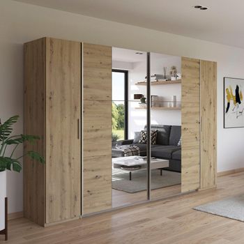 Kronach Mirror Artisan Oak 311cm 4 Door Wardrobe