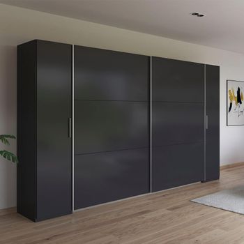 Kronach Metallic Dark Grey 354cm 4 Door Wardrobe