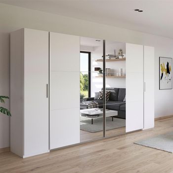 Kronach Mirror Alpine White 354cm 4 Door Wardrobe
