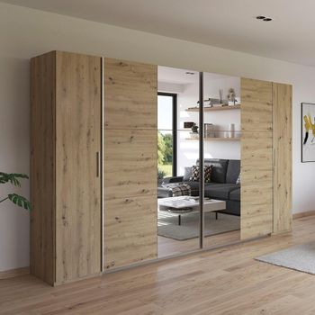 Kronach Mirror Artisan Oak 354cm 4 Door Wardrobe