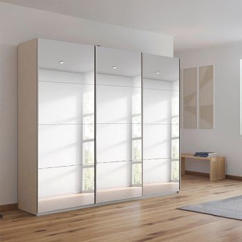 Kulmbach Mirrored Champagne 203cm 3 Door Sliding Wardrobe
