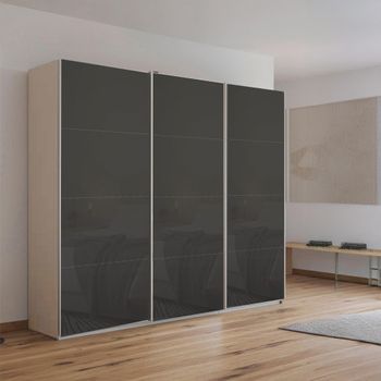 Kulmbach Champagne and Basalt Glass 203cm 3 Door Sliding Wardrobe
