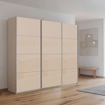 Kulmbach Champagne and Champagne Glass 203cm 3 Door Sliding Wardrobe