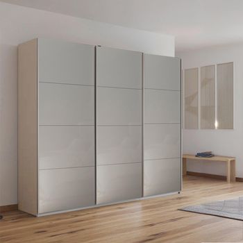 Kulmbach Champagne and Grey High Gloss 203cm 3 Door Sliding Wardrobe