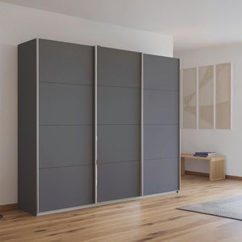 Kulmbach Metallic Dark Grey 203cm 3 Door Sliding Wardrobe
