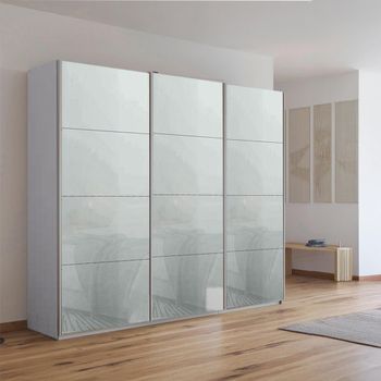 Kulmbach Silk Grey and Silk Grey Glass 203cm 3 Door Sliding Wardrobe