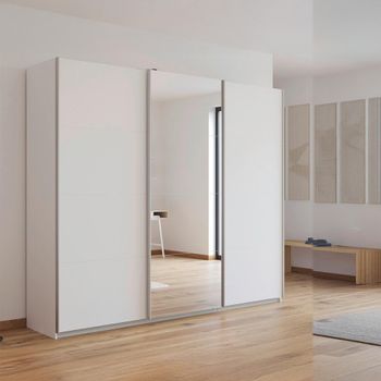 Kulmbach Sliding Mirror Alpine White 203cm 3 Door Wardrobe