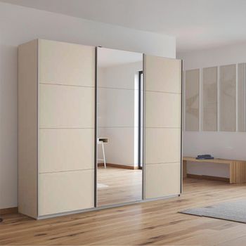 Kulmbach Sliding Mirror Champagne 203cm 3 Door Wardrobe
