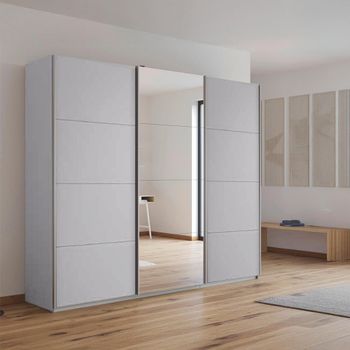 Kulmbach Sliding Mirror Silk Grey 203cm 3 Door Wardrobe