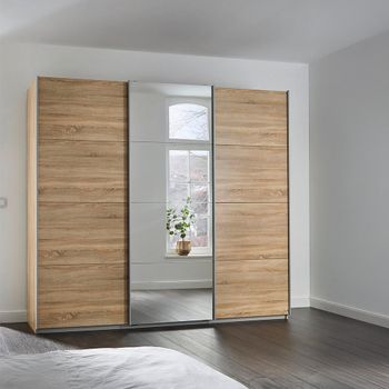 Kulmbach Sliding Mirror Sonoma Oak 203cm 3 Door Wardrobe