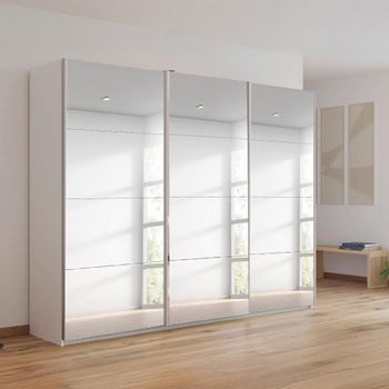 Kulmbach Mirrored Alpine White 271cm 3 Door Sliding Wardrobe
