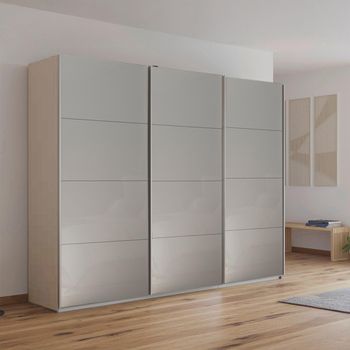Kulmbach Champagne and Grey High Gloss 271cm 3 Door Sliding Wardrobe