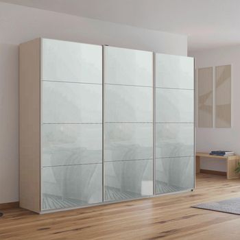Kulmbach Champagne and Silk Grey Glass 271cm 3 Door Sliding Wardrobe