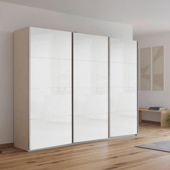 Kulmbach Champagne and White High Gloss 271cm 3 Door Sliding Wardrobe
