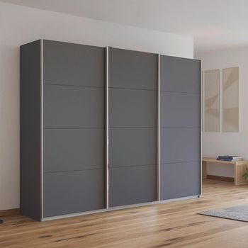 Kulmbach Metallic Dark Grey 271cm 3 Door Sliding Wardrobe