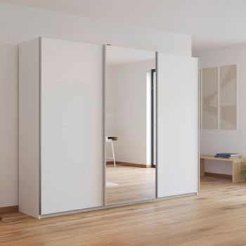 Kulmbach Sliding Mirror Alpine White 271cm 3 Door Wardrobe