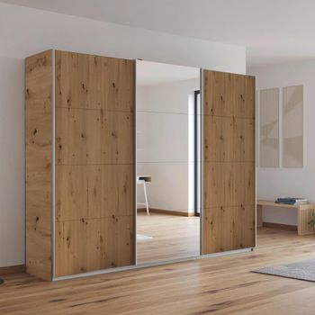 Kulmbach Sliding Mirror Artisan Oak 271cm 3 Door Wardrobe