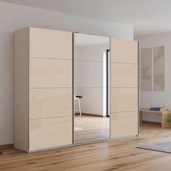 Kulmbach Sliding Mirror Champagne and Champagne Glass 271cm 3 Door Wardrobe