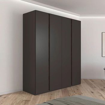 Luana Graphite and Atlantic Dark Oak 201cm 4 Door Wardrobe