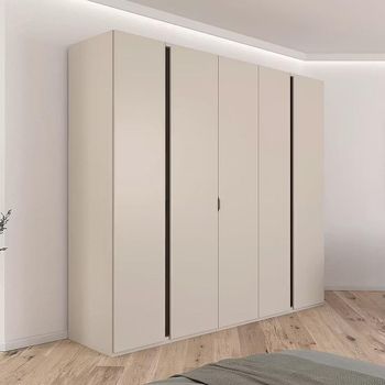 Luana Champagne and Atlantic Dark Oak 251cm 5 Door Wardrobe