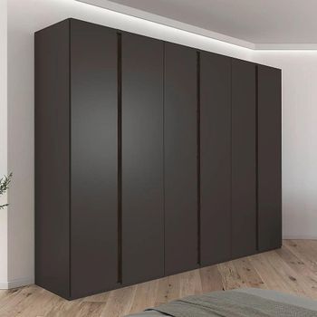 Luana Graphite and Atlantic Dark Oak 301cm 6 Door Wardrobe