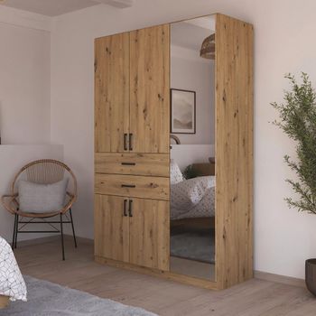 Maika Artisan Oak 136cm 5 Door Combi H210cm Wardrobe
