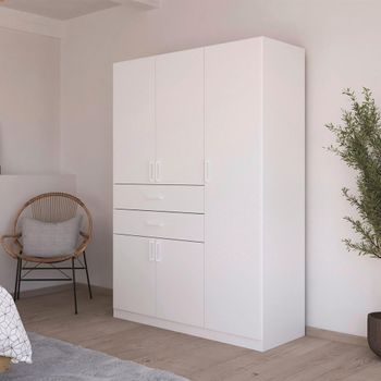 Maika Alpine White 136cm 5 Door H197cm Wardrobe