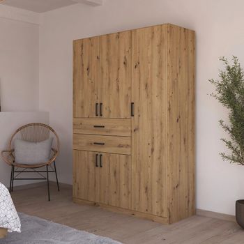 Maika Artisan Oak 136cm 5 Door H197cm Wardrobe