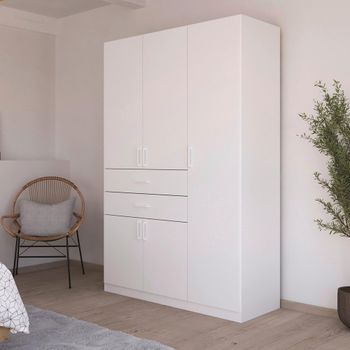 Maika Alpine White 136cm 5 Door H210cm Wardrobe