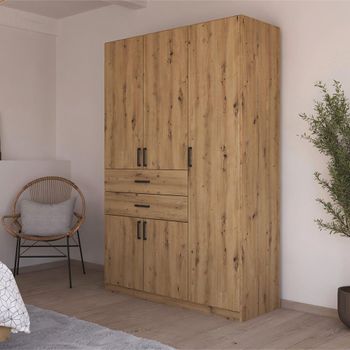 Maika Artisan Oak 136cm 5 Door H210cm Wardrobe