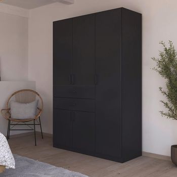 Maika Metallic Dark Grey 136cm 5 Door H210cm Wardrobe