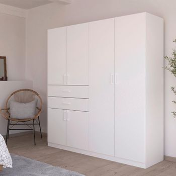 Maika Alpine White 181cm 6 Door H197cm Wardrobe