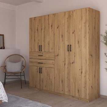 Maika Artisan Oak 181cm 6 Door H197cm Wardrobe