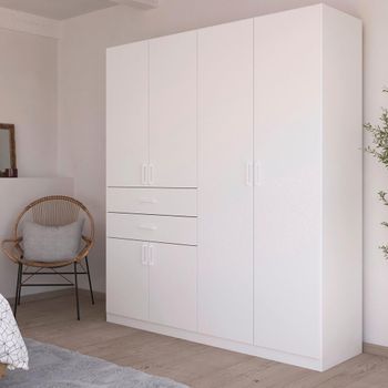 Maika Alpine White 181cm 6 Door H210cm Wardrobe